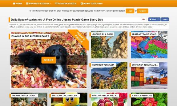 If you love jigsaw puzzles this is the site for you. A new puzzle is published every day and there are already over a thousand fun puzzles to choose from. All games are free, require no registration or download and are family friendly...by DailyJigsawPuzzles.net  contact@dailyjigsawpuzzles.net