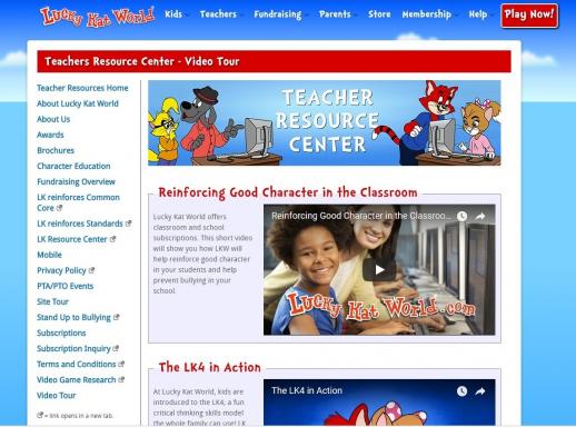 At Lucky Kat World, our goal is to make Good Character cool! One of the primary keys to bullying prevention is character education. So began our mission to bring kids a fun website where they would have a blast playing games and hear positive and encouraging messages while they explore and learn...Lucky Kats Inc. 121 W. Lexington Drive, Suite #232  Glendale, CA 91203  comments@luckykatworld.com